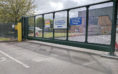 Green Mesh Infill Sliding Automatic Gate