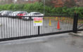 Black staff car park gate
